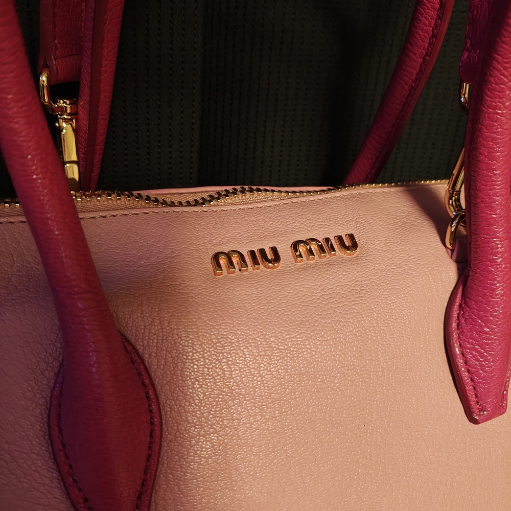 Miu Miu Beau Pink Leather Bag - Picture 2 of 16